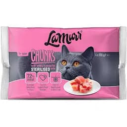 Вологий корм La Murr Chunks для стерилізованих котів з індичкою 4 шт. х 100 г