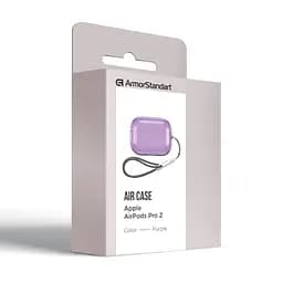 Чохол для навушників Apple AirPods Pro 2 2022, фіолетовий, Air, термополіуретан (TPU), протиударний, захист від подряпин, пилу і ударів, футляр з карабіном для кріплення, точні вирізи для доступу до роз"ємів, ArmorStandart (ARM85335) - мініатюра 4