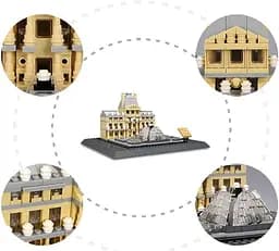 Конструктор Архітектура Wange 3Д   Музей Лувр 4213 The Louvre of Paris-France 3D для дітей  та дорослих 785 деталей  - мініатюра 4