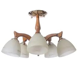 Люстра Brille стельова дерев'яна E27 60W BR (BKL-403C/5)