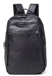 Міський чоловічий рюкзак шкіряний чорний Tiding Bag B2-03555A
