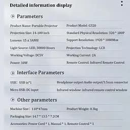 Світлодіодний міні-проектор Closer G320 Підтримка 1080P USB-екран - мініатюра 4