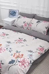 Підковдра Moon&Star Бязь Gold Люкс Flowers Gray Полуторна 143x210 см