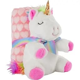 Плед Perletti Toys Tiara Unicorn з м'якою іграшкою 120x80 см рожевий/білий (P13071)