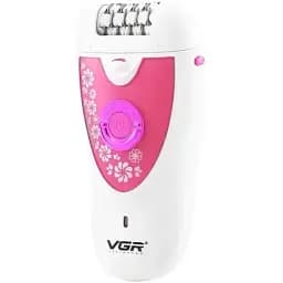 Жіноча електробритва VGR V-722 епілятор акумуляторний пінцетний  2 швидкості рожева з білим