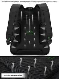 Підлітковий рюкзак з ортопедичною чорною спинкою з usb портом Winner / SkyName (90-140G)