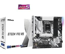 Материнcька плата ASRock B760M PRO RS (1700/B760, 4*DDR5, 2xPCIex16, 4xSATAІІІ, 3xM.2, 2.5GLan, 7.1ch, mATX) - мініатюра 6
