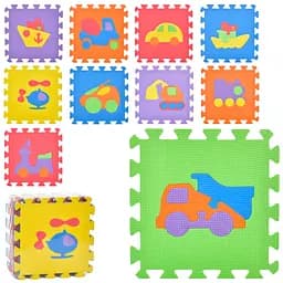 Килимок Мозаїка EVA, транспорт, 10 деталей, 30x30 см, пазл, M0377-1