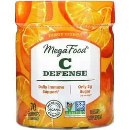 Ежедневная защита иммунитета с витамином C MegaFood C Defense пикантный цитрус 70 жевательных мармеладок
