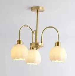 Світлодіодна люстра Тюльпан 5000 (Золота) на 3 плафони