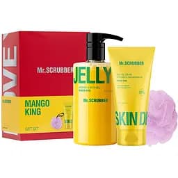 Подарочный набор Mr.Scrubber Mango King: Увлажняющий крем-гель 150 мл + Гель для душа 500 мл+ Мочалка Облако