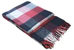 Плед вовняний Vladi Палермо 140x200 червоно-чорно-білий 8 (1170)