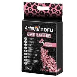 Соевый наполнитель AnimAll Tofu Saсura с ароматом сакури для кошек 6 литров 2.6 кг