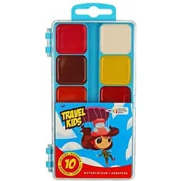 Набір дитячої акварелі Гамма Travel kids 10 кольорів без пензлика пластик