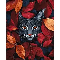 Картина по номерам "Осенняя рысь" Идейка KHO6699, 40x50 см