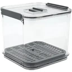 Контейнер Homax для зберігання в холодильнику 2.5 л 17.3х16.3х15.2 см прозорий/сірий (BR-04)