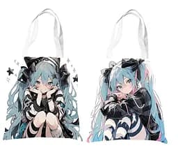 Шоппер еко-сумка Вокалоїд Хацуне Міку Vocaloid Hatsune Miku 36 см двосторонній
