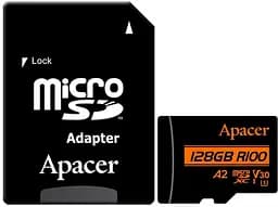Карта памяти Apacer i MicroSDXC 128GB UHS-I/U3 Class 10 + SD адаптер (AP128GMCSX10U8-R)