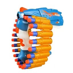 Пістолет AK 9278 A-02 з механічним принципом роботи, м'якими патронами, 30 патронів, синій колір