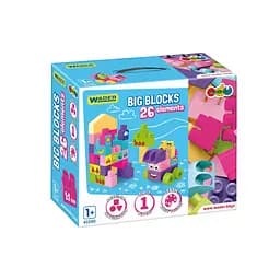 Конструктор Wader Big Blocks 26 эл. розовый (41590)
