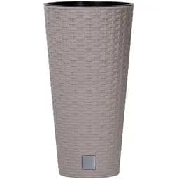 Горщик для квiтiв Prosperplast Rato тубус з вкладишем 2 в 1, 250 мм мокка (77966-7529)