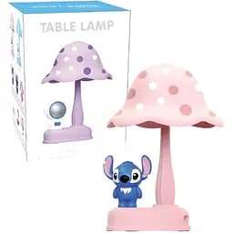 Детская настольная лампа Стич грибочек розовая (339B)