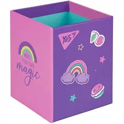 Стакан для письмового приладдя Yes Glamour картон 8х8х10 см фіолетовий (708217)