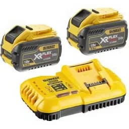 Зарядное устройство DeWalt 18 В/54 В выходной ток 8 А + 2 аккумулятора 18 В/54 В, 9 Ач/3 Ач (DCB118X2)