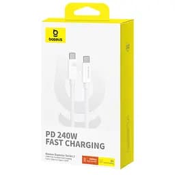 Дата кабель Baseus Superior Series 2 USB4 Full-Function Type-C to Type-C 240W (1m) (P10365200211) Moon White - мініатюра 6