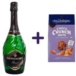Вино ігристе Mondoro Brut біле брют 12% 0,75 л в подарунковій упаковці