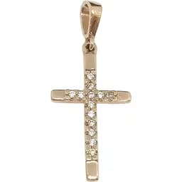 Золотой крестик Qvaliz с фианитами. 50300618