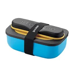 Ланч-бокс Guzzini, зі столовими приладами, 900 мл, синій з чорним (171102165)