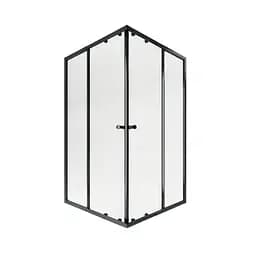 Душевая кабина Qtap Pisces BLA109-11SC5 90-105x90-105 см, стекло Clear 5 мм без поддона, Черный, Универсальная, прозрачная