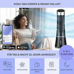 Мобільний кондиціонер-вентилятор Klarstein Skyscraper Ice Smart 4-в-1 (10040205) - мініатюра 2