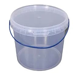 Ведро пластиковое прозрачное круглое пищевое с крышкой 10 л 40 шт./уп.
