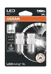 Комплект світлодіодних ламп OSRAM LEDriving SL 7506DWP-02b P21W 12V BA15s 6000K 2шт. - мініатюра 2
