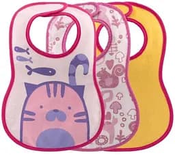 Слюнявчики непромокаючі Chicco Weaning Bib, рожевий, 3 шт. (16301.10)