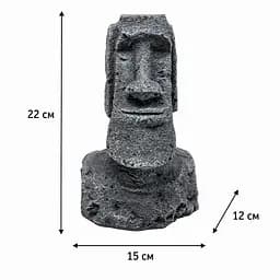 Декорація Hobby Moai Ora 2 15×12×22 см - статуя Моаї з укриттям для акваріума і тераріуму (41718) - мініатюра 2