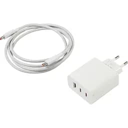 Мережевий зарядний пристрій Xiaomi 67W GaN Charger 2C1A + Cable USB-C to USB-C White (BHR7493EU) [112997] - мініатюра 3