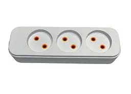 Колодка на 3 гнезда без заземления (ABS-пластик) (конт.группа медь) MODERN LUMANO