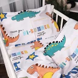 Підковдра MirSon Бязь 17-0697 Colorful Dinosaurs 143х210 біла (2200010458794) - мініатюра 4