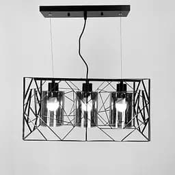 Світильник Лофт у чорному корпусі на 3 графітових плафони | Арт. 12120/3 BK+GR | Line F