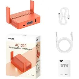 Маршрутизатор Cudy TR1200, AC1200 Wi-Fi Mesh Router w USB, 2×10/100Mbps RJ45, USB Type-C power in. (TR1200)