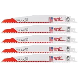Полотно для шабельних пил AX FANG TIP MILWAUKEE, 230х5,0мм, (5шт), (деревина з цвяхами)