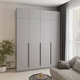 Шафа 4-дверна з антресоллю MebelStar Оскар ДСП BL-B, стандарт 200x52x260 см Сіра мишка (MBS-5056)