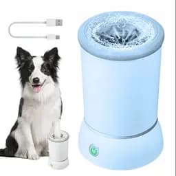 Автоматична лапомийка для собак Pet Foot Wash W01, акумуляторна, з м’якими щітками, синя - мініатюра 2