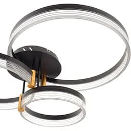 Люстра стельова Brille в спальню LED 74W WW+NW+CW BK/G (WBL-57C/3) - мініатюра 2