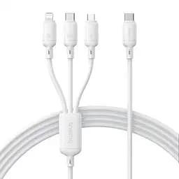 Кабель Baseus Silky One-for-Three Fast Charging Type-C to Micro USB+Lightning+Type-C 100W 1.5m white (P10377706213-00)