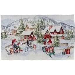 Салфетка Прованс Снежная зима гобеленовая с велюром 30х50 см (36440)