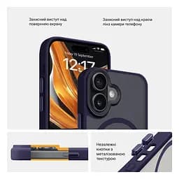 Чехол для Apple iPhone 16, Uniq MagCase, синий, противоударный, панель-накладка с MagSafe, ударопрочный TPU+PC, с магнитом MagSafe, поддержка полноценной беспроводной зарядки, ArmorStandart (ARM79497) - мініатюра 3